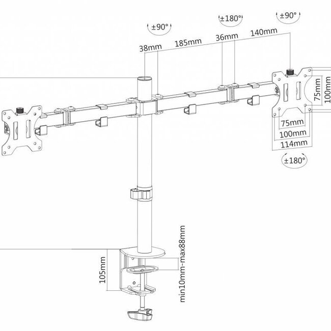 Neomounts        FPMA-D550DBLACK Monitorbeugel