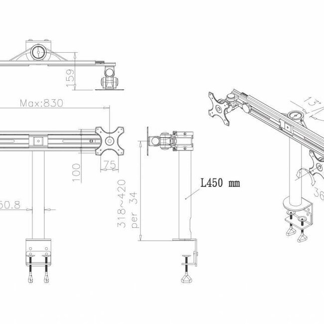 Neomounts FPMA-D700D Monitorbeugel