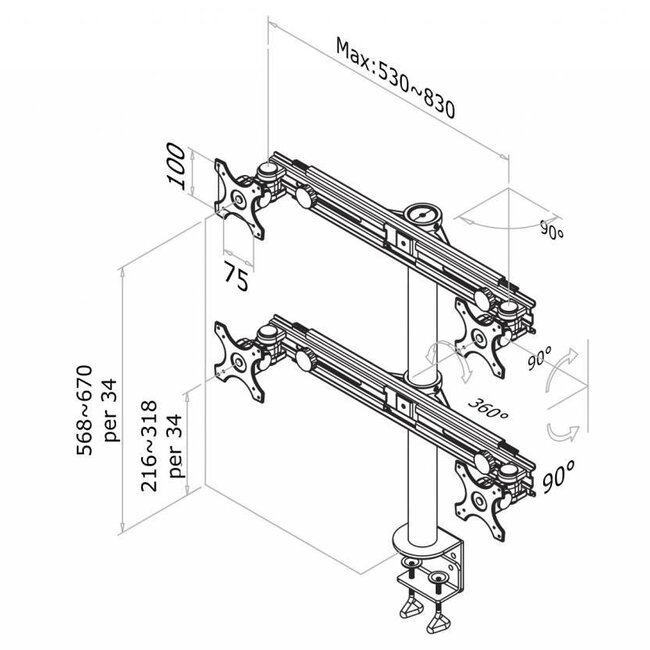 Neomounts FPMA-D700D4 Monitorbeugel