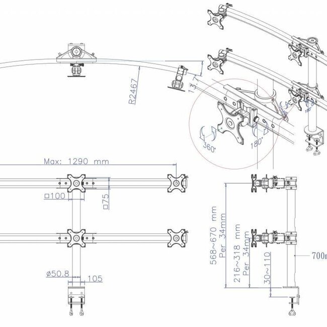 Neomounts FPMA-D700D6 Monitorbeugel