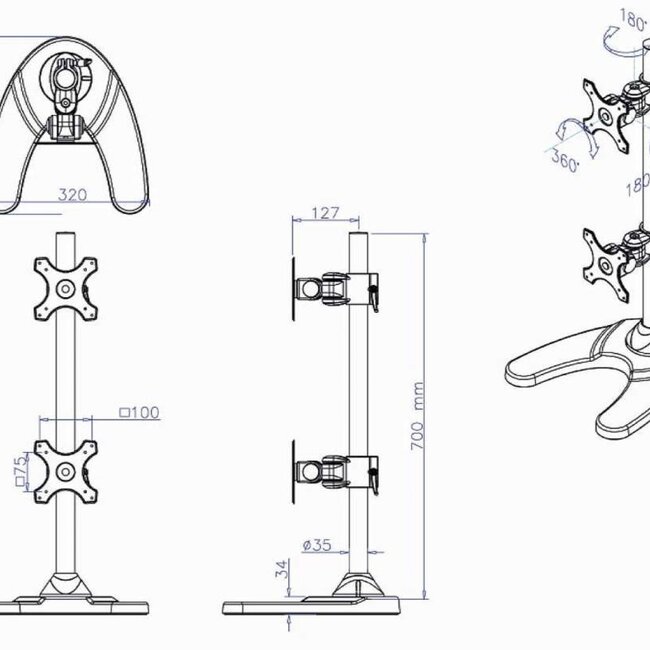 Neomounts FPMA-D700DDV Monitorbeugel