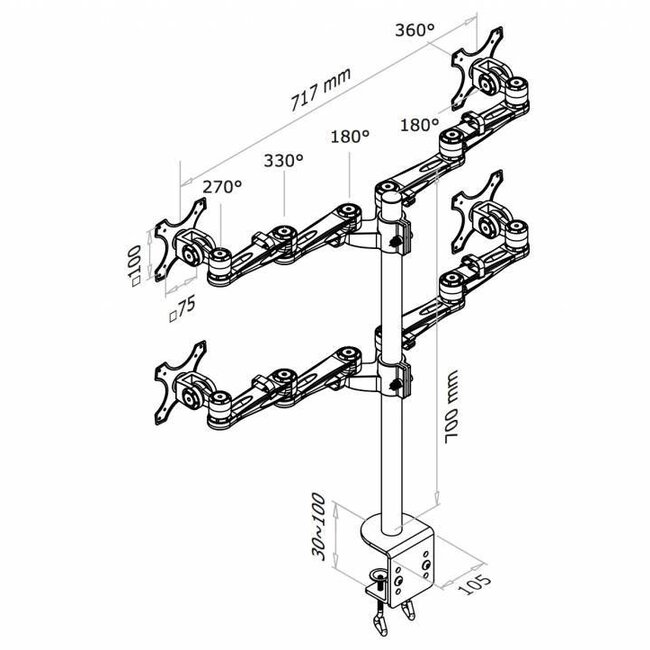 Neomounts FPMA-D935D4 Monitorbeugel
