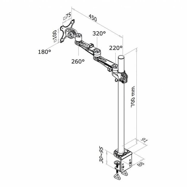 Neomounts FPMA-D935POLE70 Monitorbeugel