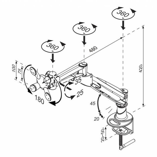 Neomounts FPMA-D940G Monitorbeugel