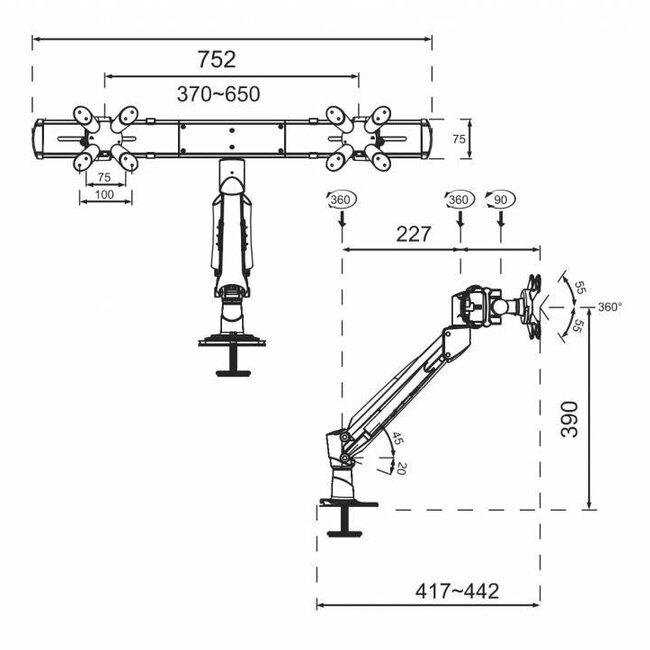 Neomounts FPMA-D940DG Monitorbeugel