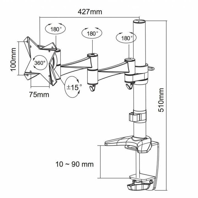 Neomounts FPMA-D1330SILVER Monitorbeugel