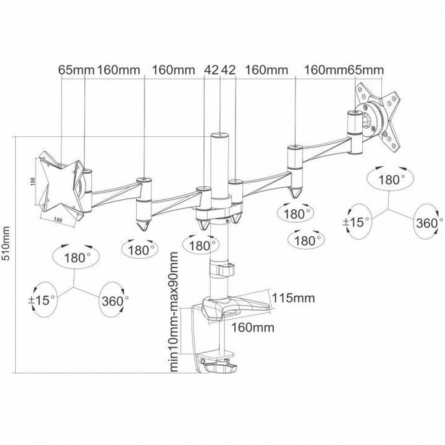 Neomounts FPMA-D1330DSILVER Monitorbeugel