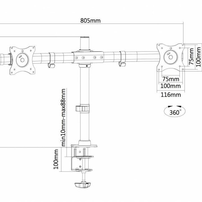 Neomounts FPMA-DCB100DBLACK monitorbeugel