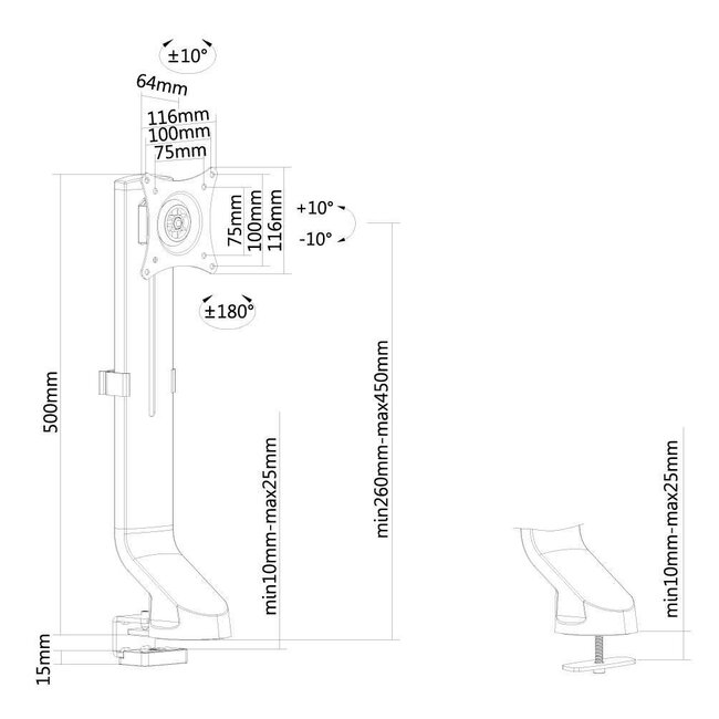 Neomounts FPMA-D860BLACK Monitorbeugel