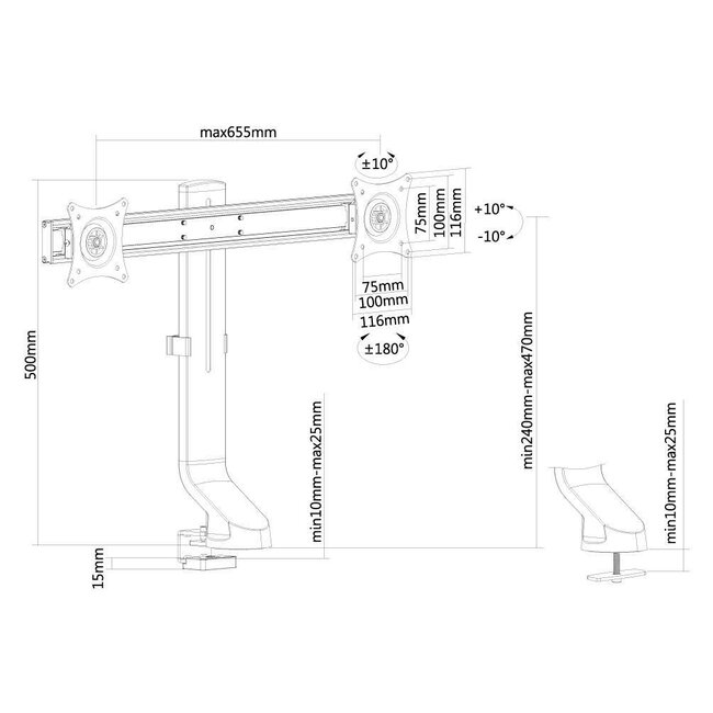 Neomounts FPMA-D860DBLACK Monitorbeugel