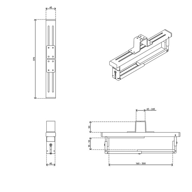 Dataflex Thin Client Houder 362 Zilver
