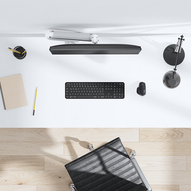 Neomounts DS70-450WH1 Monitorarm 17-42" - gasveer - Topfix - 180°-stop