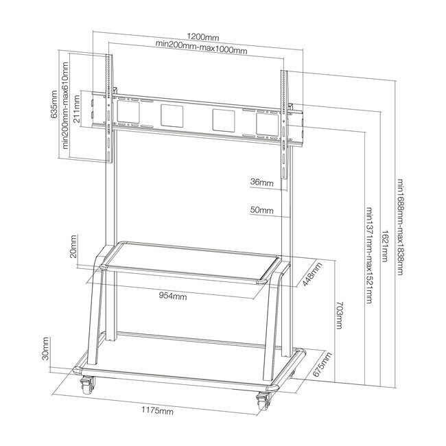 Neomounts M4000BLACK TV Vloerstandaard
