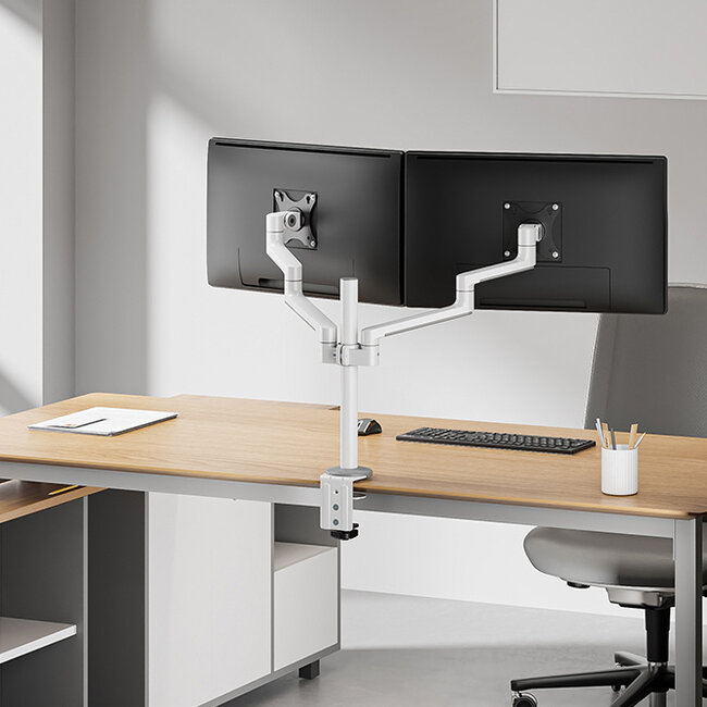 Neomounts DS60-425WH2 Monitorarm 17-27 inch - ruimtebesparend