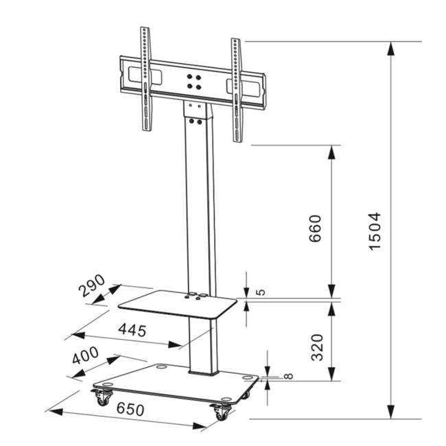 DQ Adrian TV Vloerstandaard Zwart