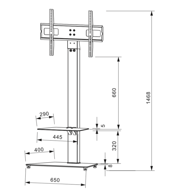DQ Adrian TV Vloerstandaard Zwart