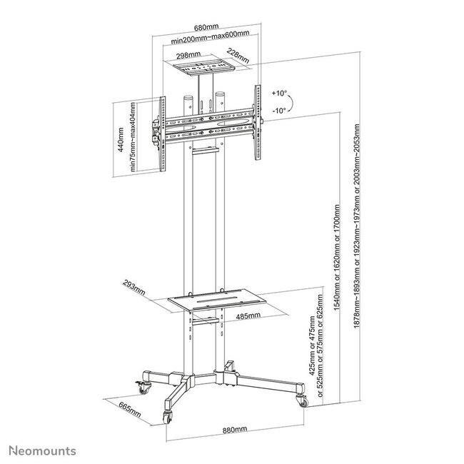 Neomounts PLASMA-M1700E  TV Vloerstandaard