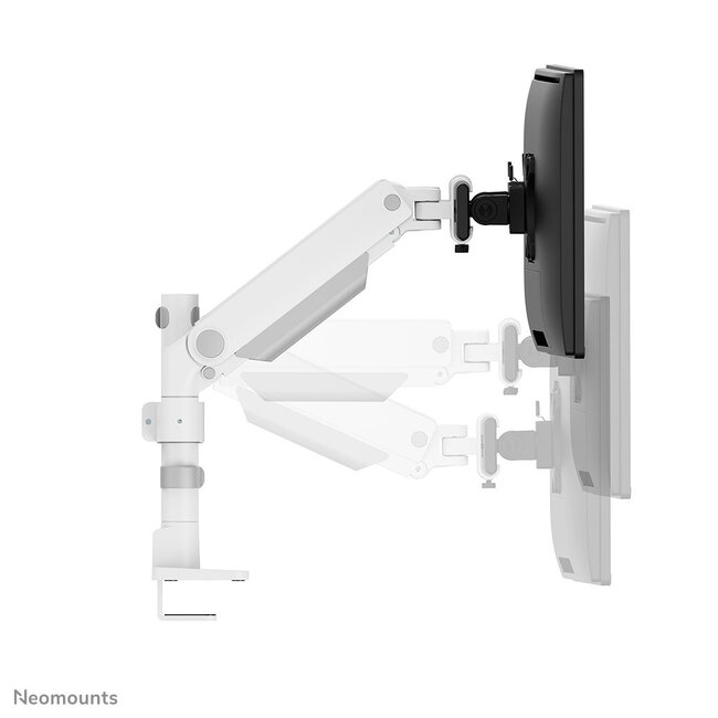 Neomounts DS65S-950WH2 Monitorarm 24-34" - gasveer - Topfix - multi-instelbaar - 180°-stop