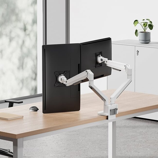 Neomounts DS70-250WH2 Monitorarm 17-32 inch - gasveer - Topfix - 180°-stop