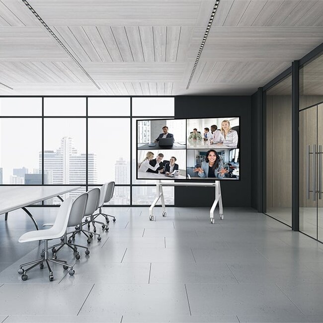 Neomounts FL50-575WH1 TV Vloerstandaard Verrijdbaar