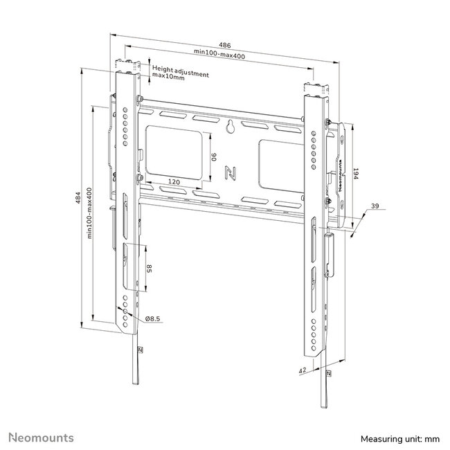 Neomounts WL30-750BL14 Heavy Duty Platte TV Beugel