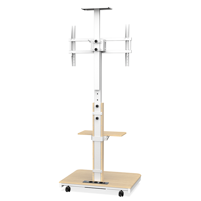 XTRARM Elite Verrijdbare TV Standaard Wit/Beuken Manueel