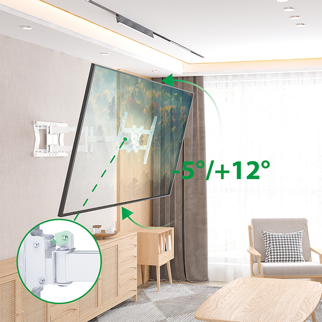 XTRARM Cratos 80 cm Double Rotate 600 TV Beugel White