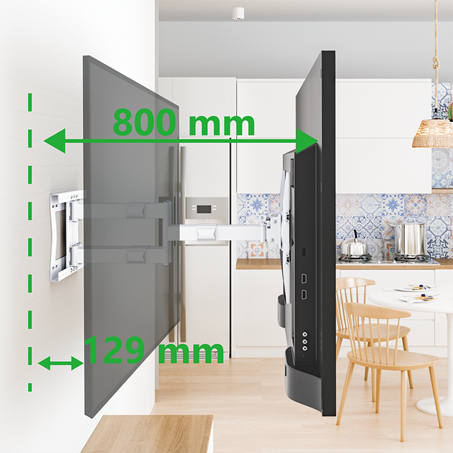 XTRARM Cratos 80 cm Double Rotate 600 TV Beugel White