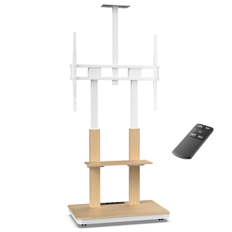  XTRARM Duolite Verrijdbare Elektrische TV Standaard Wit/Beuken