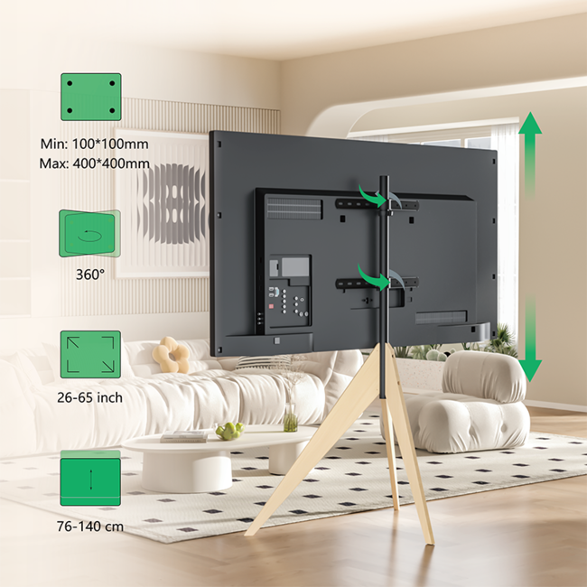 XTRARM Argo Tripod TV Standaard Beuken