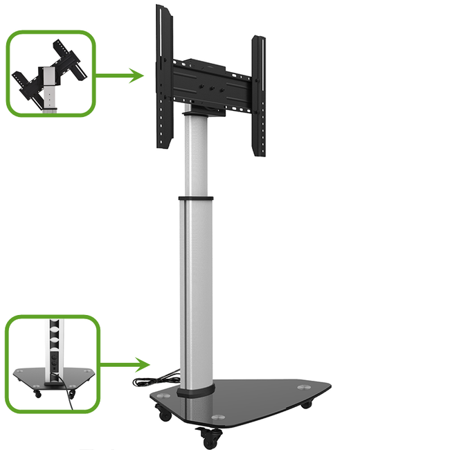XTRARM Proton 100 Verrijdbare TV Standaard Aluminium