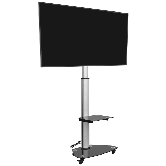 XTRARM Proton 300 Verrijdbare TV Standaard Aluminium - Met 2 stopcontacten