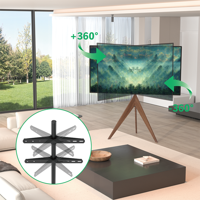 XTRARM Argo Tripod TV Standaard Walnoot