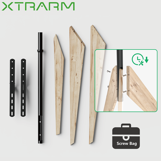 XTRARM Argo Tripod TV Standaard Vergrijsd Eiken