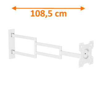  XTRARM Axis XL 108,5 cm Draai- en Kantelbare TV Beugel Wit