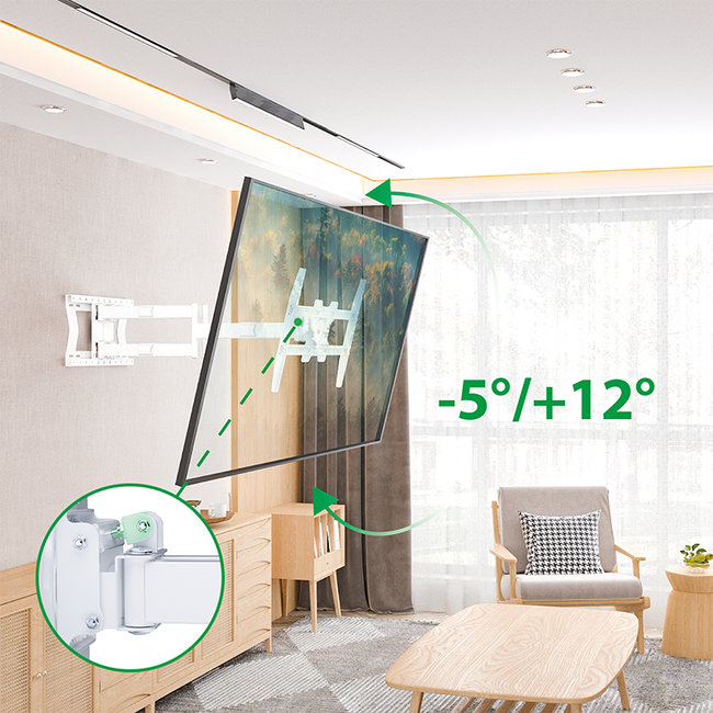 XTRARM Cratos 100 cm Double 600 TV Beugel White