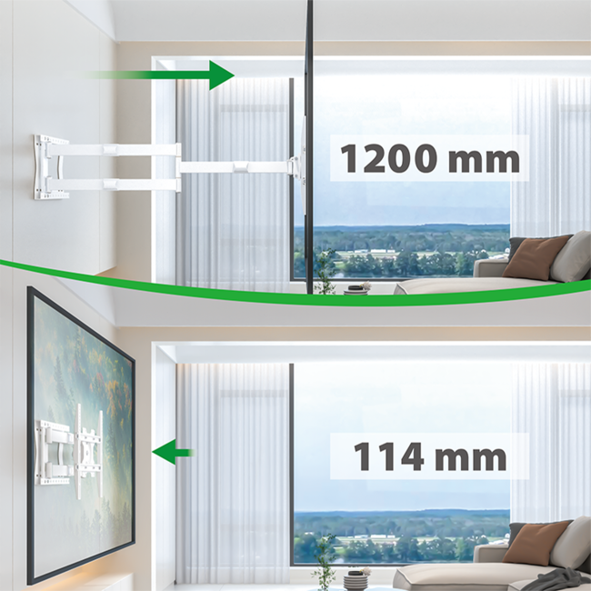 XTRARM Ferrom 120 cm TV Beugel White