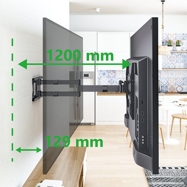 XTRARM Cratos 120 cm Double 600 Rotate TV Beugel