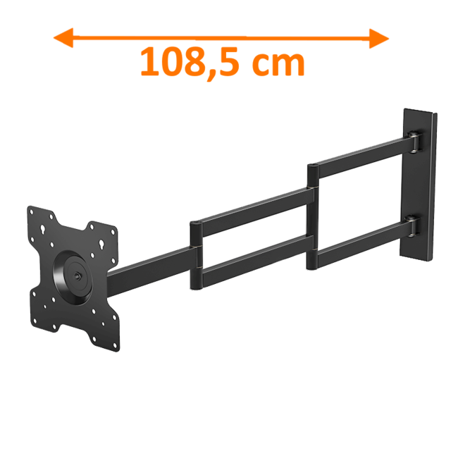 XTRARM Axis XL 108,5 cm Draai- en Kantelbare TV Beugel Zwart