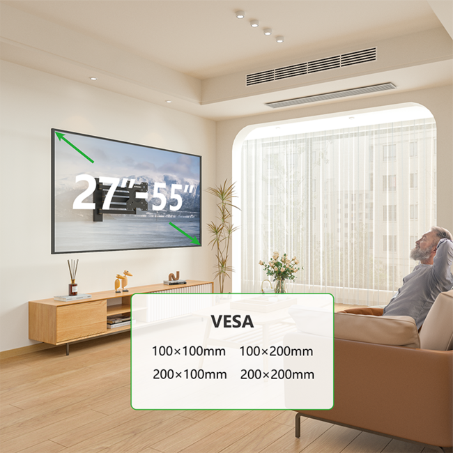 XTRARM Axis XL 108,5 cm Draai- en Kantelbare TV Beugel Zwart