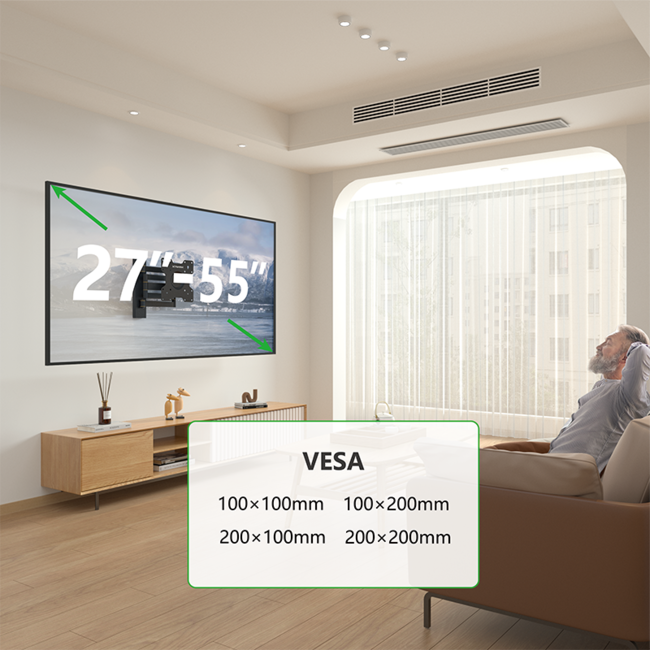 XTRARM Axis XL Black 70 cm TV Beugel