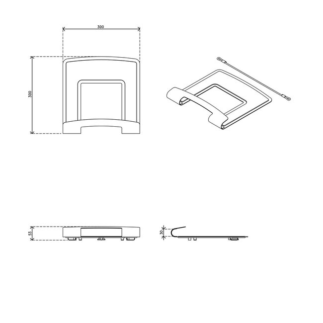 Dataflex Viewlite notebookhouder Zwart - optie 043