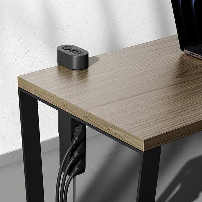 Neomounts DS22-840BL6 Bureaucontactdoos met klem en USB-C en USB-A poorten - Quick-charge