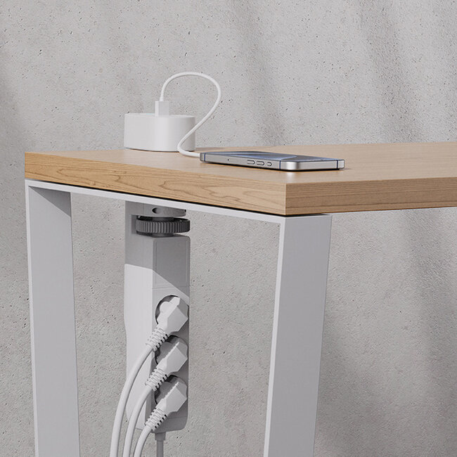 Neomounts DS22-840WH6 Bureaucontactdoos met klem en USB-C en USB-A poorten - Quick-charge