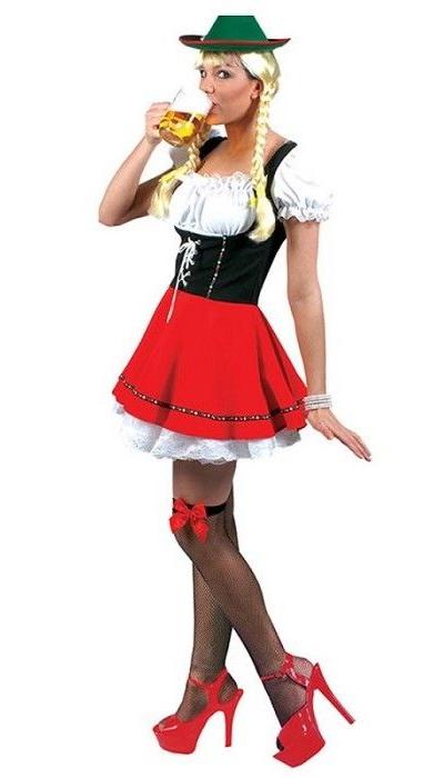 koop Dirndl jurk zwart/rood kopen