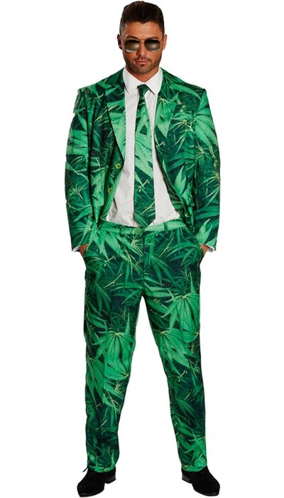 Kostuum met wiet print - carnaval