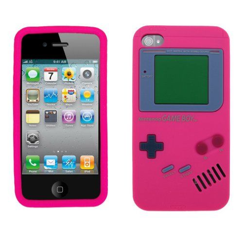 Een bezoek aan grootouders Groenten Adolescent Iphone 4 (S) gameboy siliconen hoes roze - ToyzandGiftz