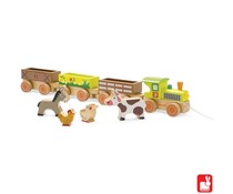 Janod Baby Story trein boerderij trekfiguur