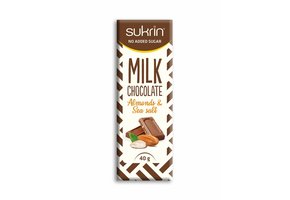 Melkchocolade met amandelen en zeezout (40 gr)