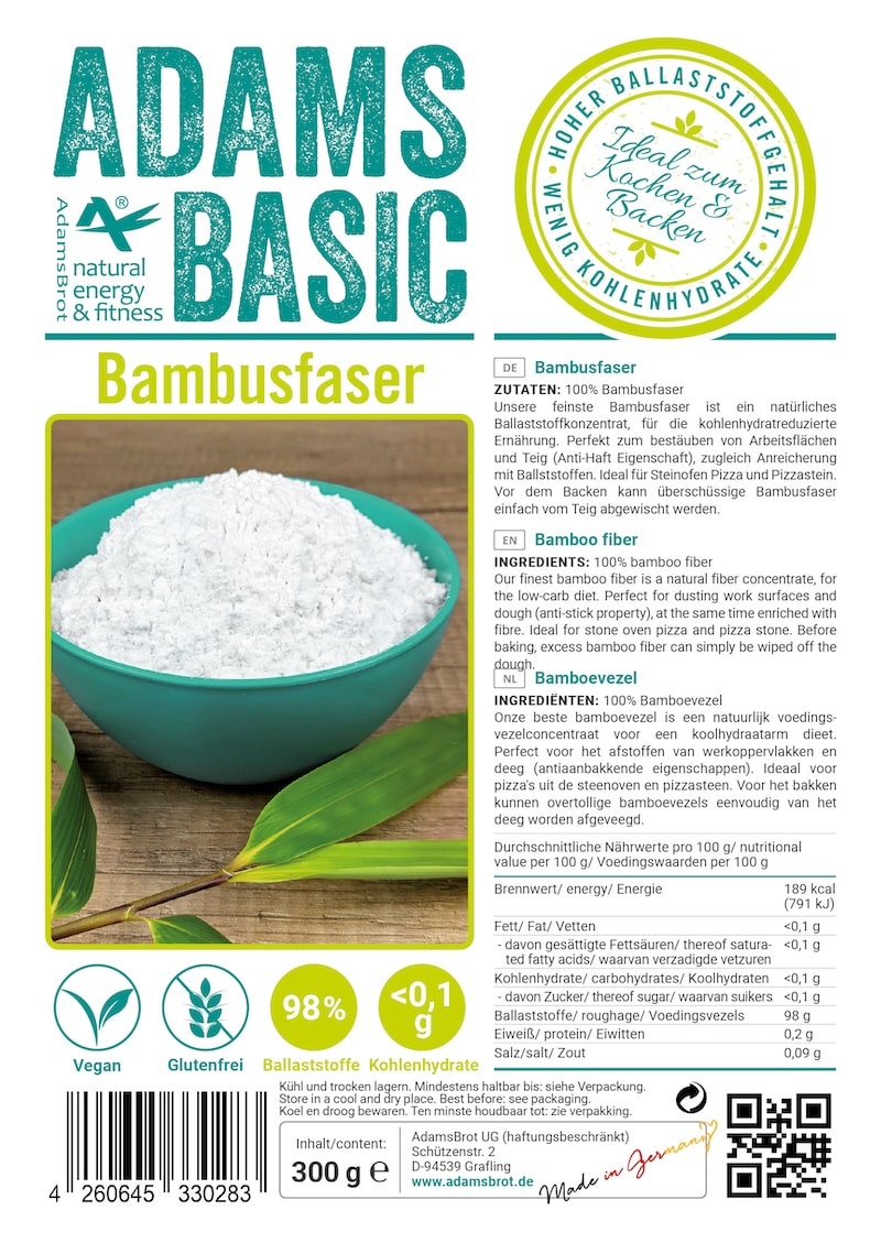 - Bamboevezels (bamboemeel) (300 gr)